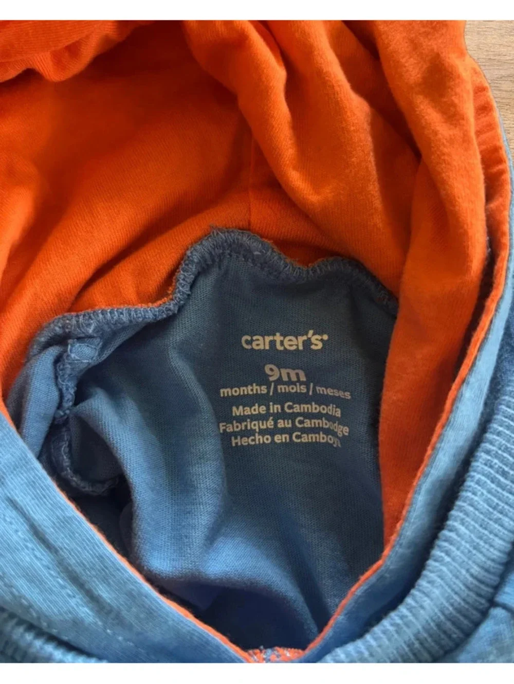 Carter’s 9M Baby Boy Blue Shark Hooded Romper One Piece Summer Outfit
